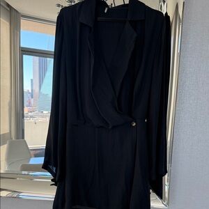 Free People Textured Black Mini Dress